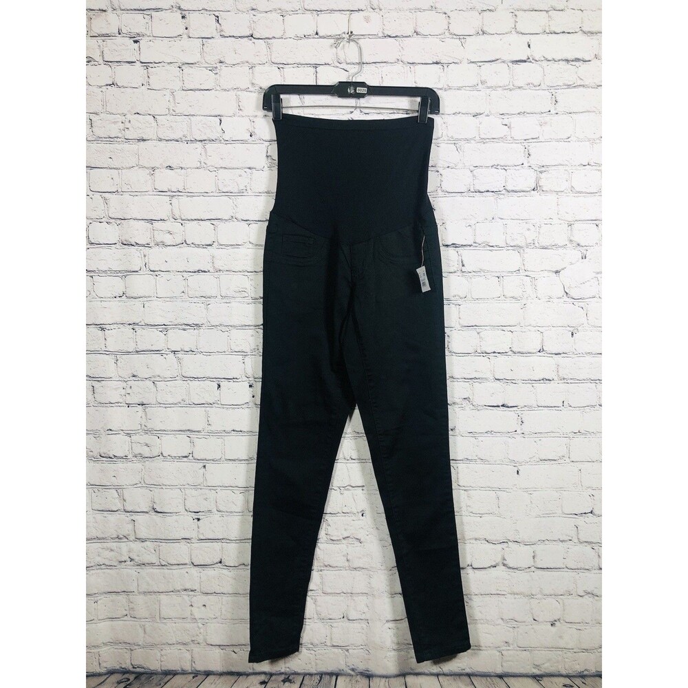 Indigo Blue Women‎ Maternity Skinny Jeans Over Belly Stretch Black Size XS NWT